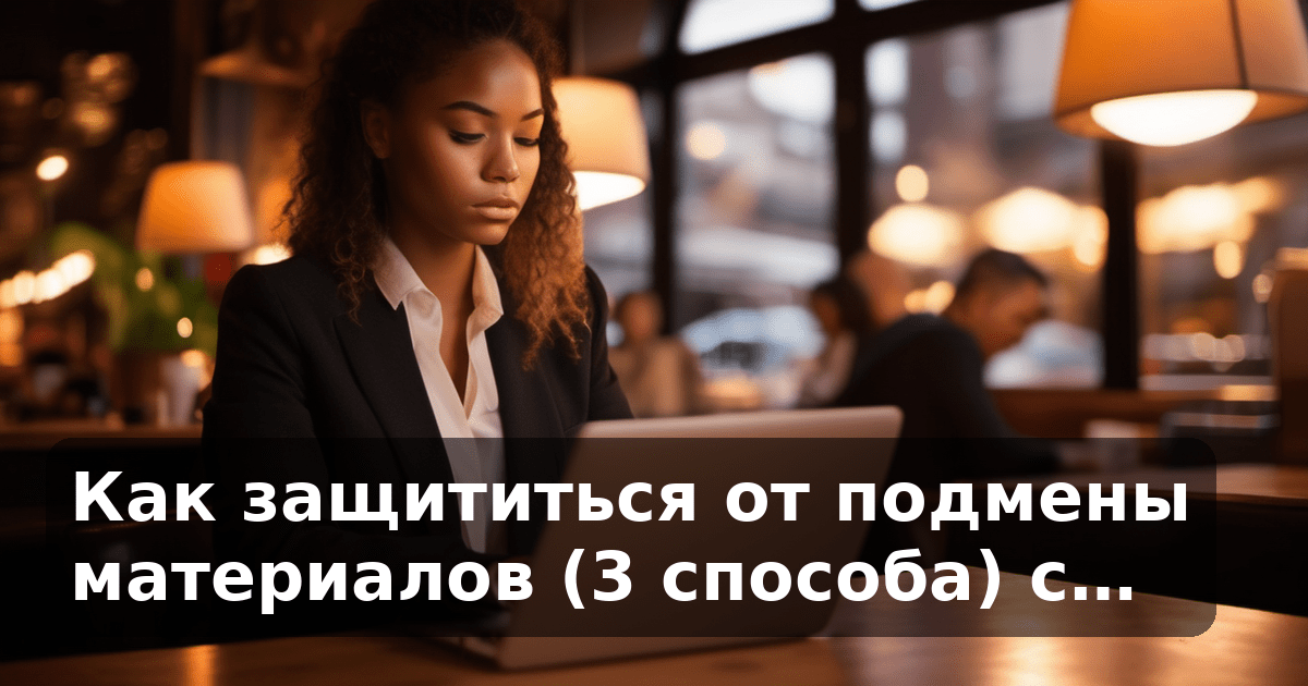 Как защититься от подмены материалов (3 способа) с…